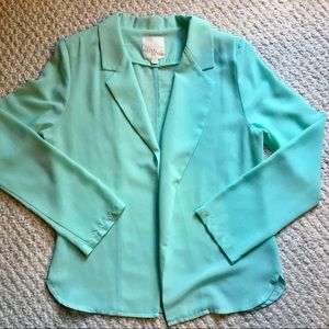 Olive & Oak: Mint green open jacket /blouse